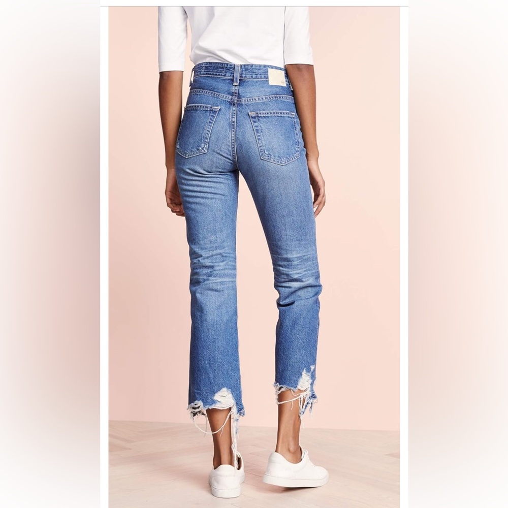AG Rhett Distressed High Rise Straight Leg Jean 27 - Picture 2 of 13